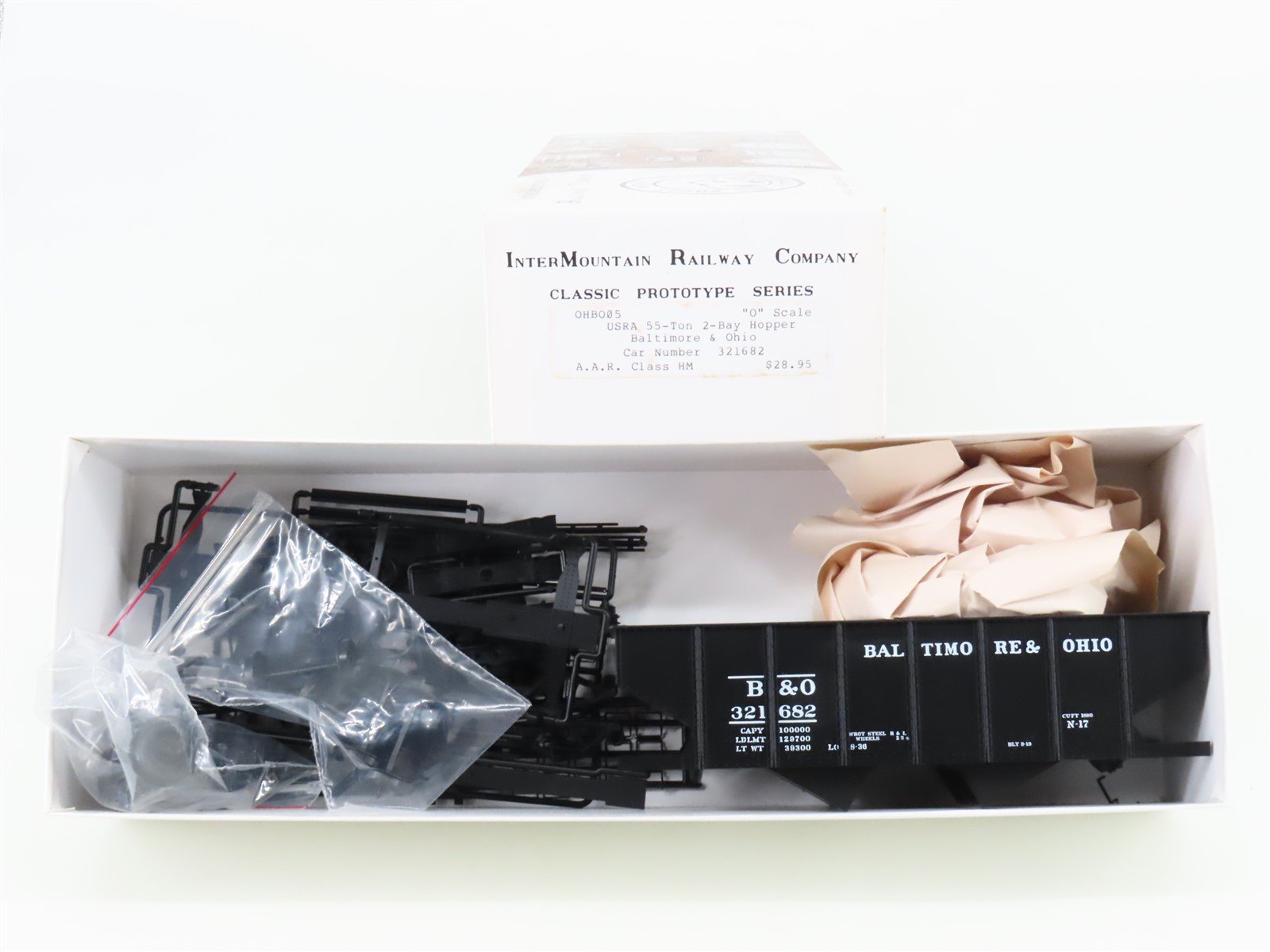 O Scale 2-Rail InterMountain Kit OHBO05 B&O Baltimore & Ohio Hopper #321682