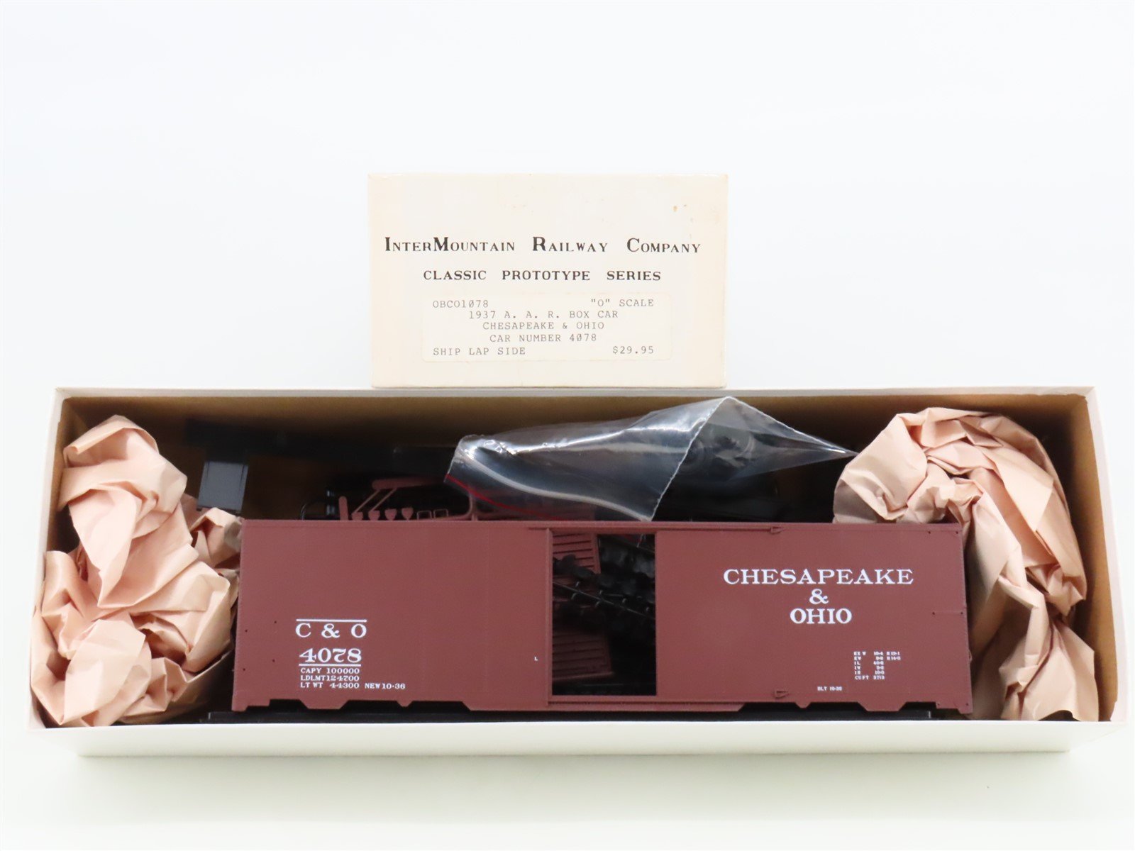 O Scale 2-Rail InterMountain Kit OBCO1078 C&O Chesapeake & Ohio Box Car #4078