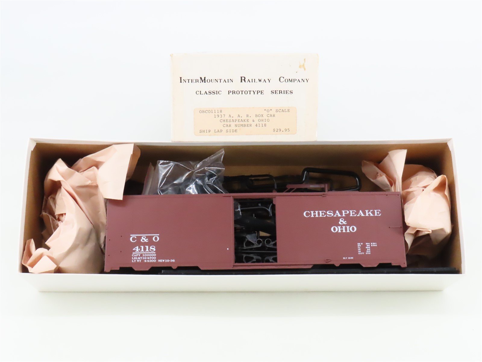 O Scale 2-Rail InterMountain Kit OBCO1118 C&O Chesapeake & Ohio Box Car #4118