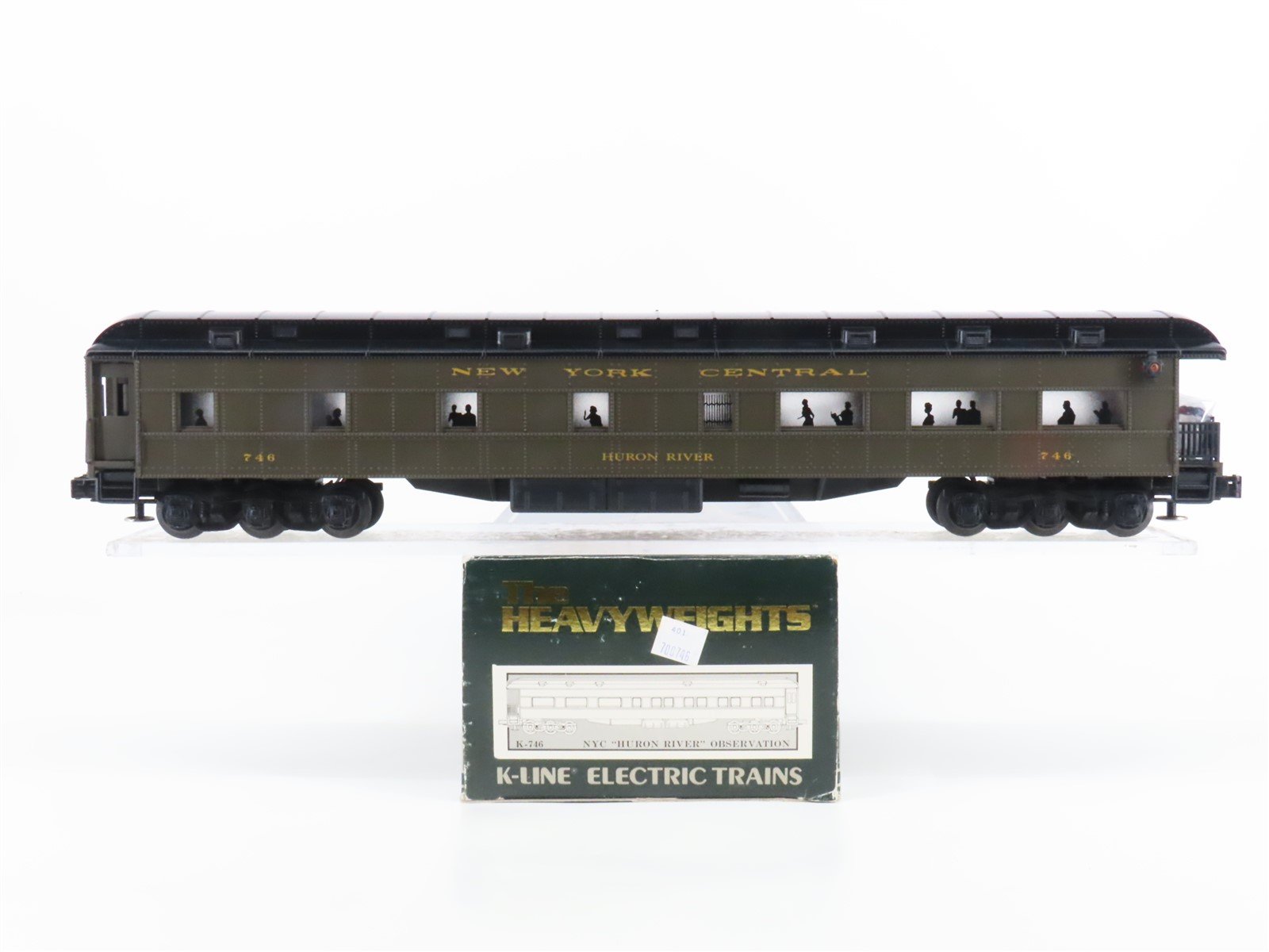 O Gauge 3-Rail K-Line K-746 NYC Observation Passenger Car "Huron River"