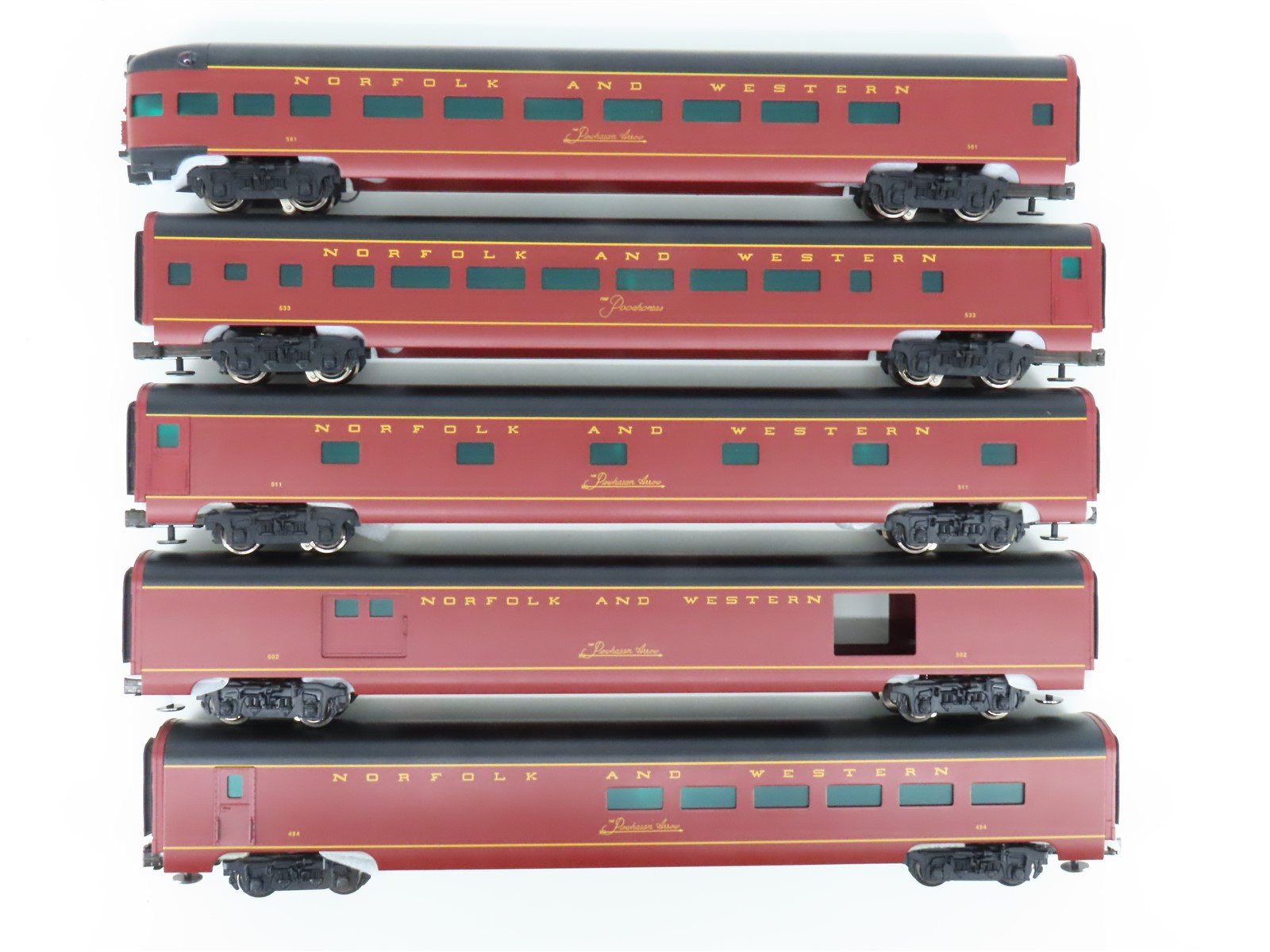 O Gauge 3-Rail Weaver N&W Powhattan Arrow / Pocahontas Passenger 5-Car Set