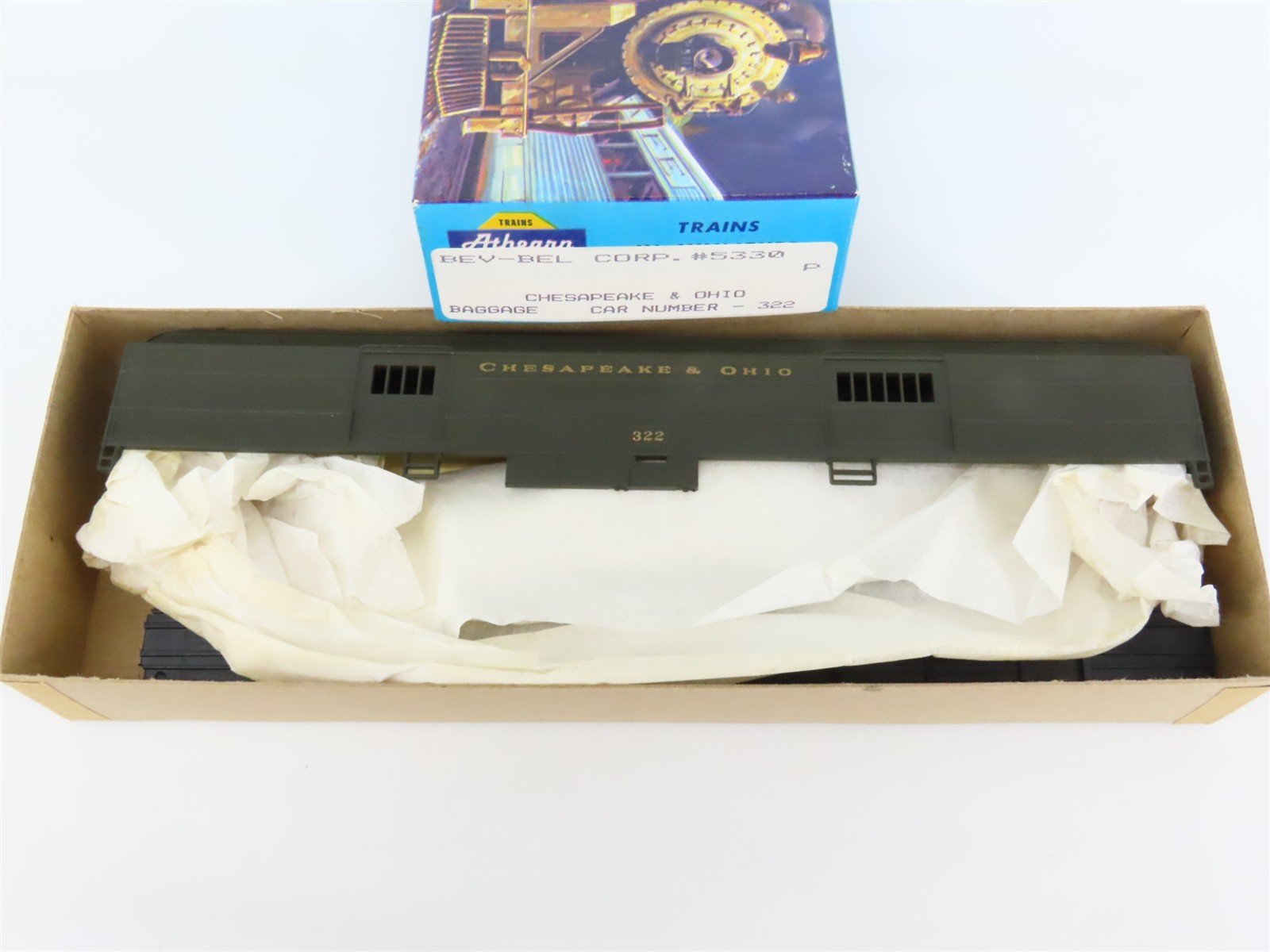 HO Scale Athearn Bev-Bel Kit 5330 C&O Chesapeake & Ohio Baggage Passenger #322