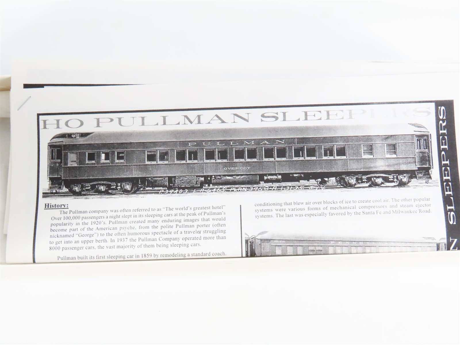 HO Branchline Blueprint Kit 5352 C&O George Washington 12-1 Sleeper Passenger