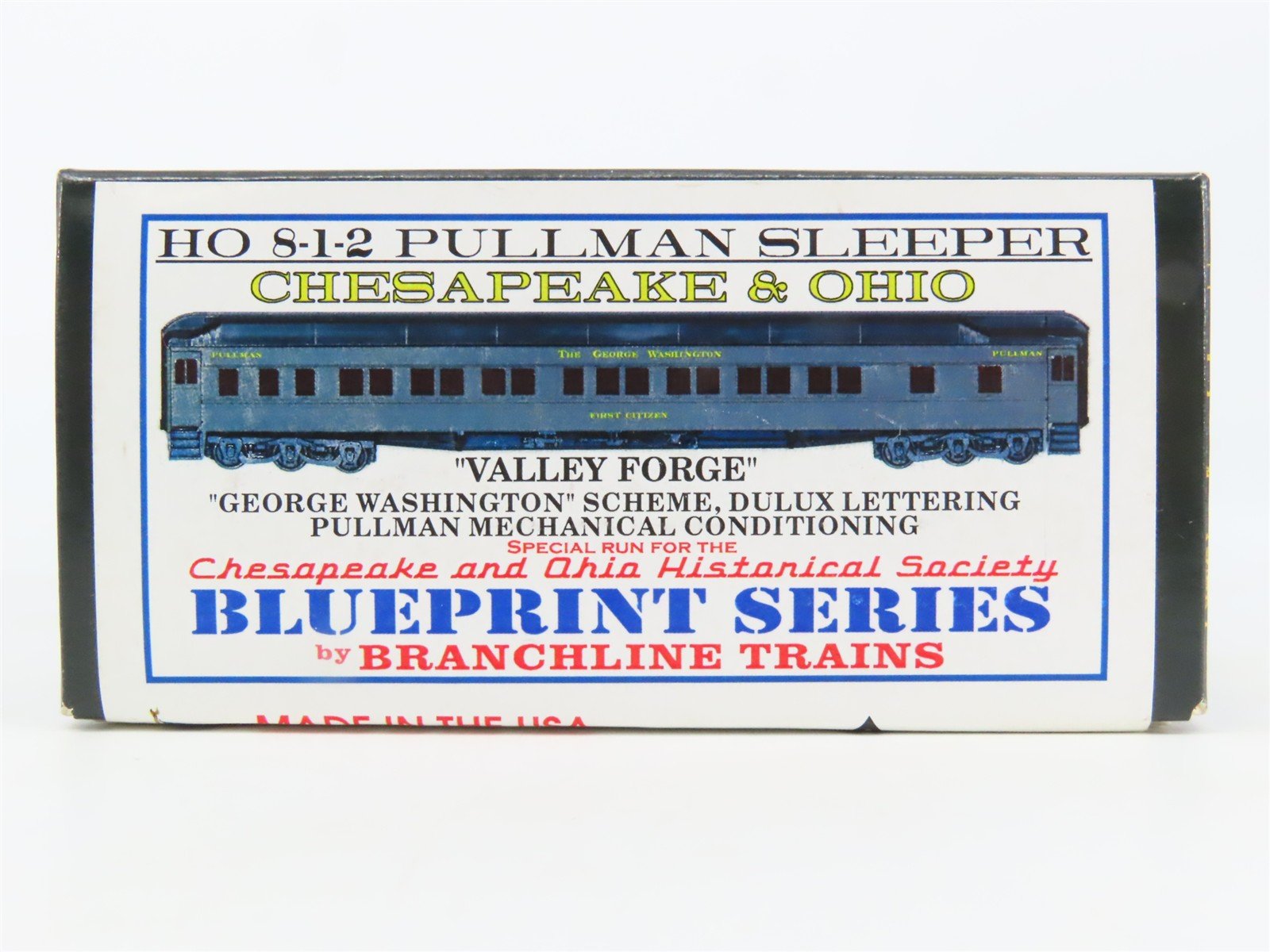 HO Branchline Blueprint Kit C&O George Washington Sleeper Passenger Valley Forge
