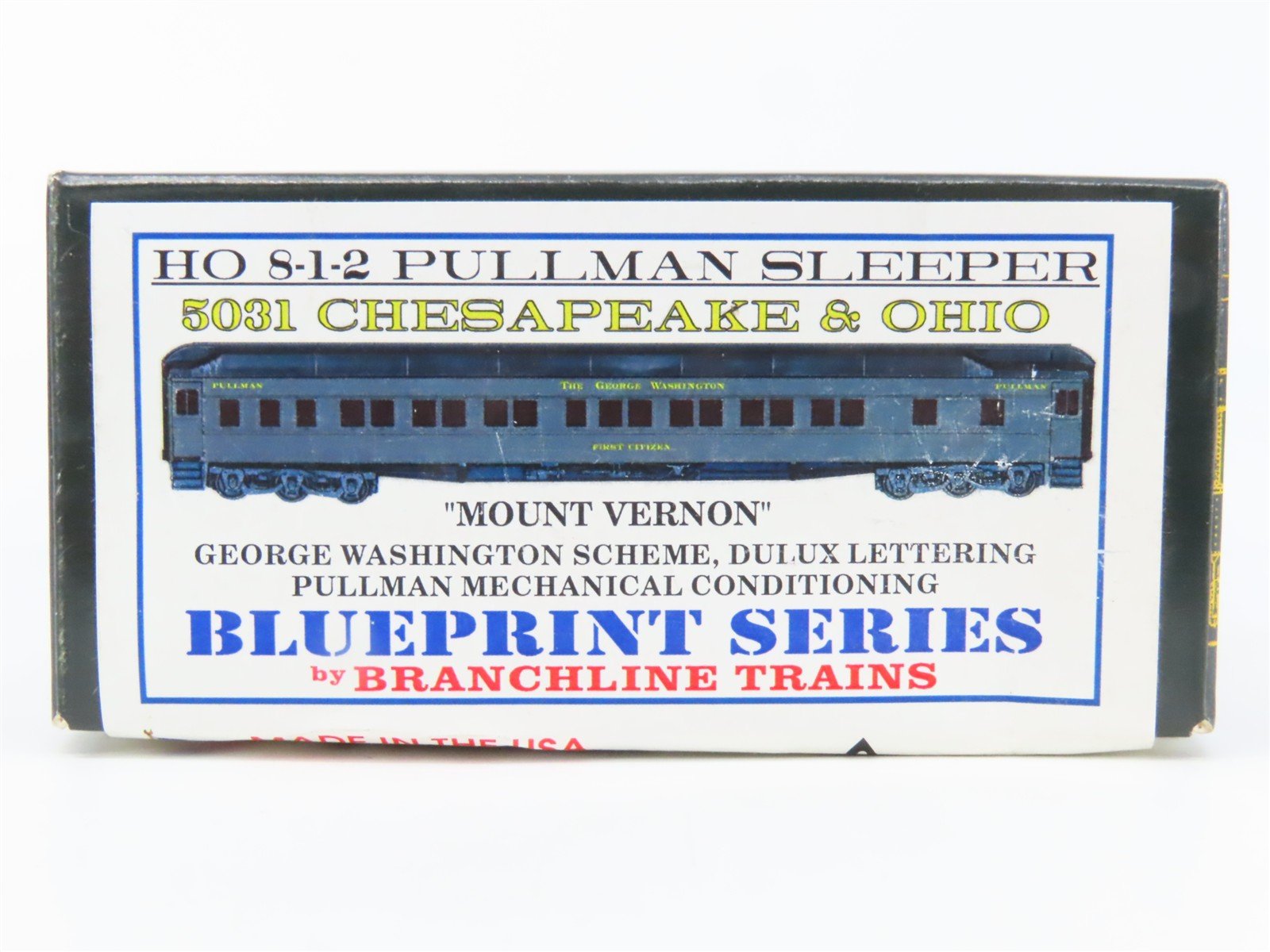HO Branchline Blueprint Kit 5031 C&O George Washington 8-1-2 Sleeper Passenger