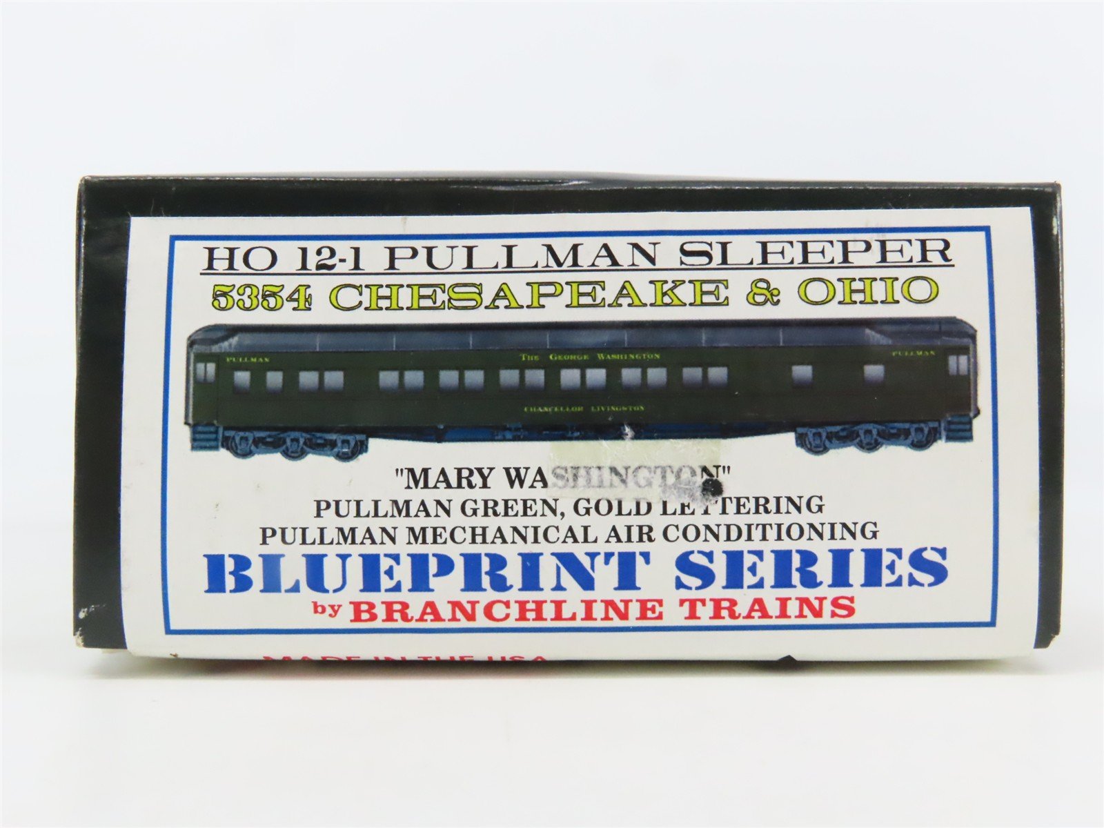 HO Branchline Blueprint Kit 5354 C&O George Washington 12-1 Sleeper Passenger