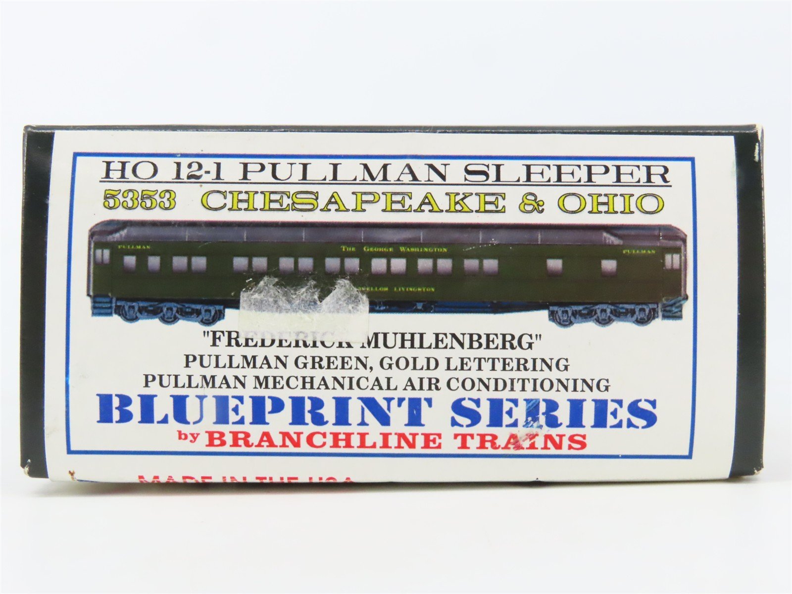 HO Branchline Blueprint Kit 5353 C&O George Washington 12-1 Sleeper Passenger