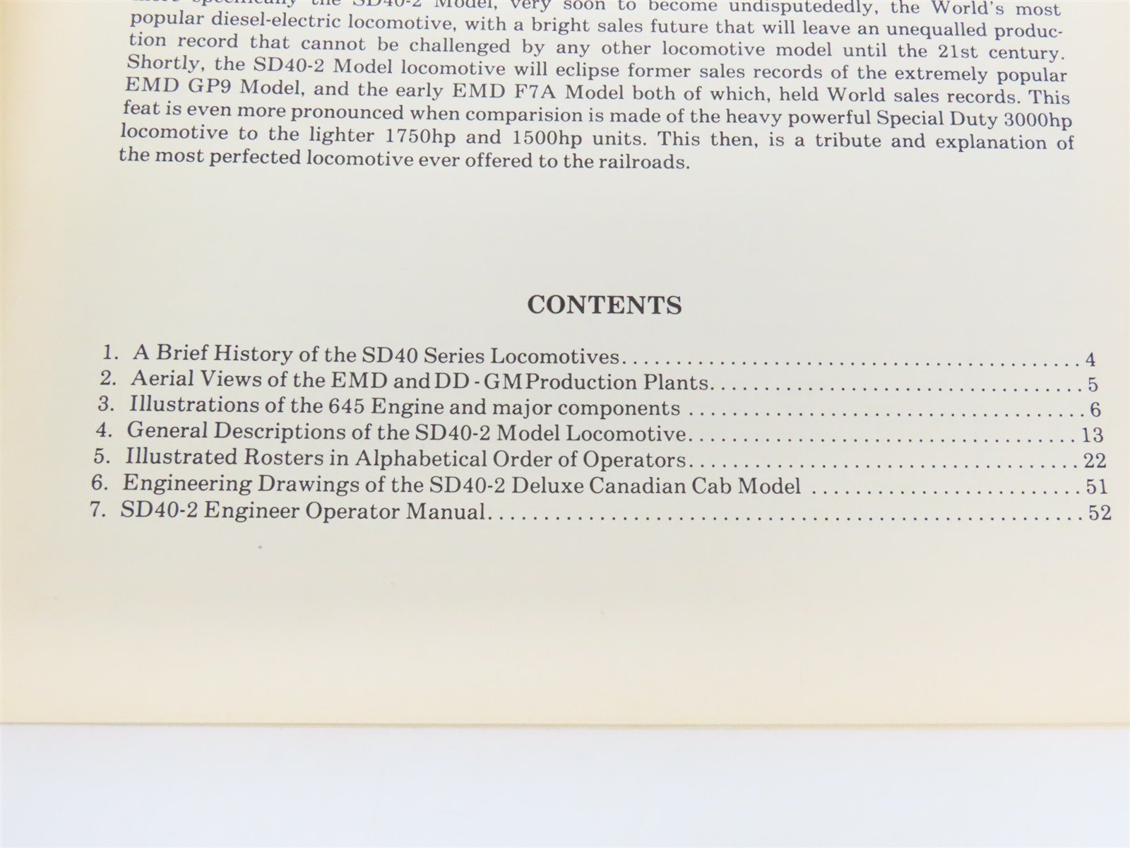 General Motors Phenomenal SD40 Series Diesel-Electric Locomotives Â©1980 SC Book