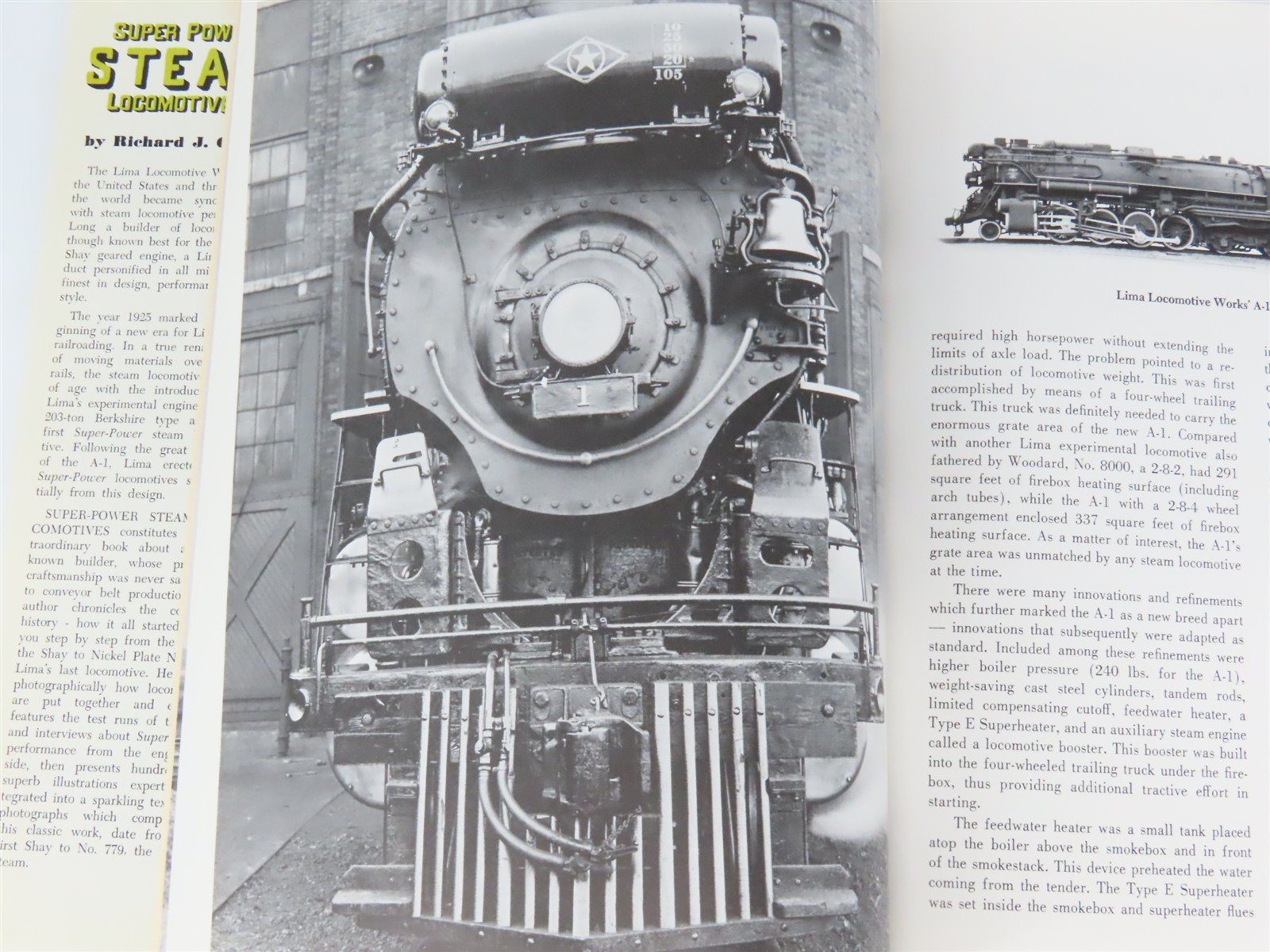 Super Power Steam Locomotives by Richard J. Cook Â©1984 HC Book