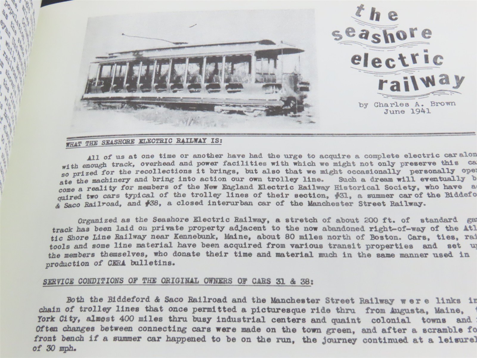 An Interurban Goes Modern & Other Early CERA Bulletins 20-34 Â©1977 SC Booklet