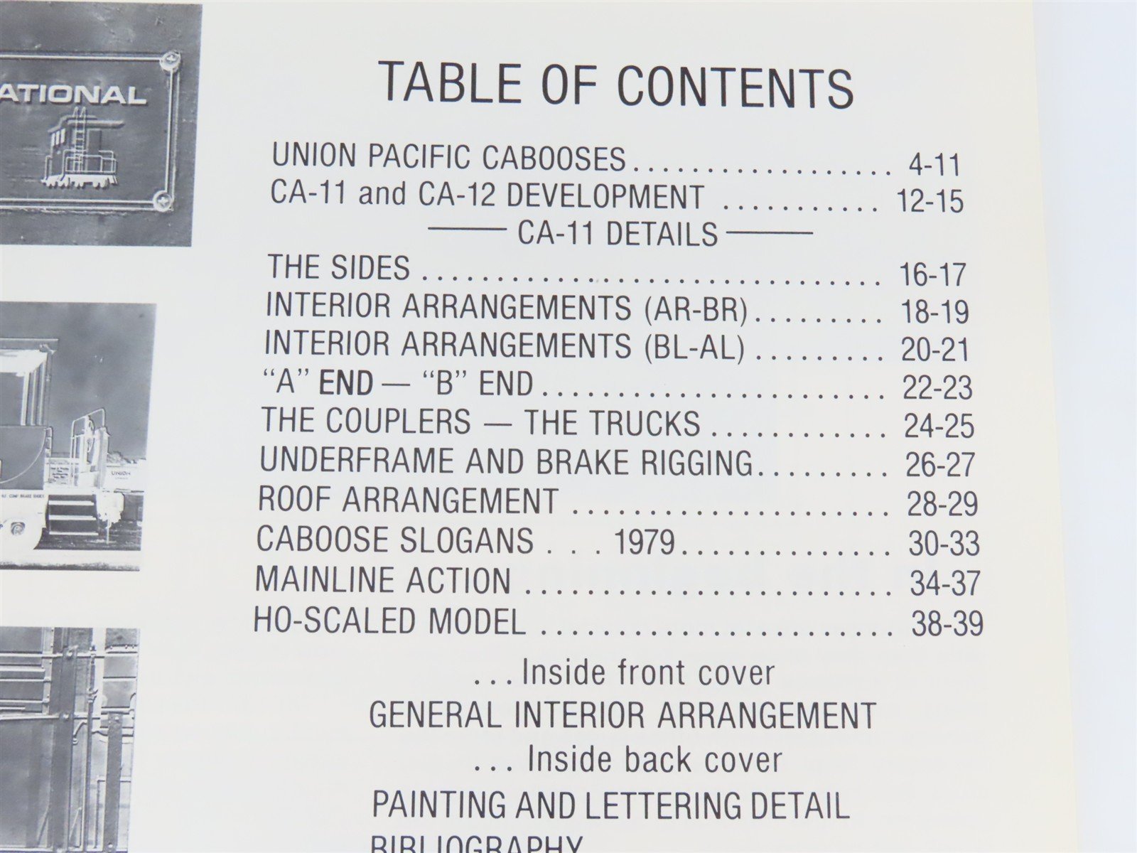 Union Pacific CA-11 Cabooses by George R. Cockle Â©1979 SC Booklet