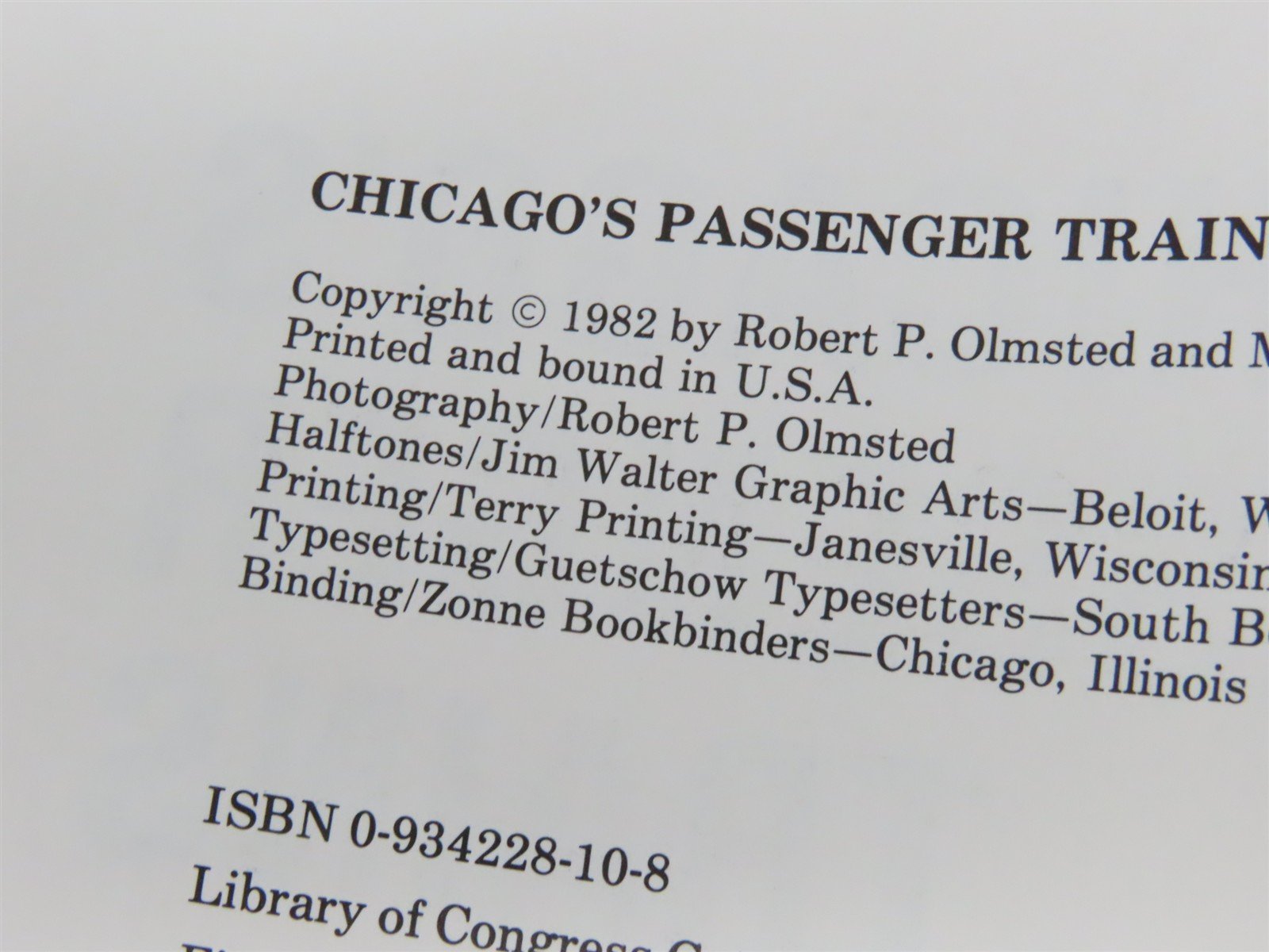Chicago's Passenger Trains by Robert P. Olmsted Â©1984 3rd Edition HC Book