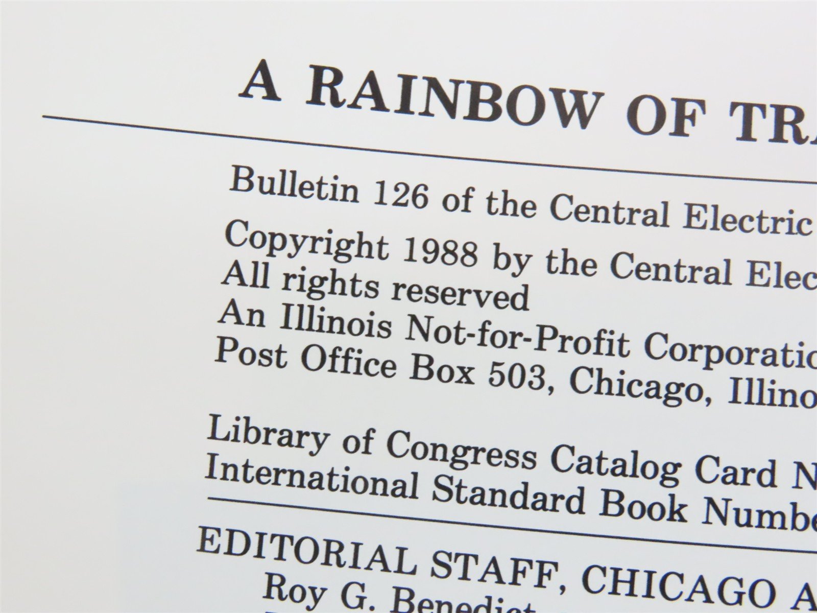 A Rainbow of Traction - CERA Bulletin 126 Â©1988 HC Book