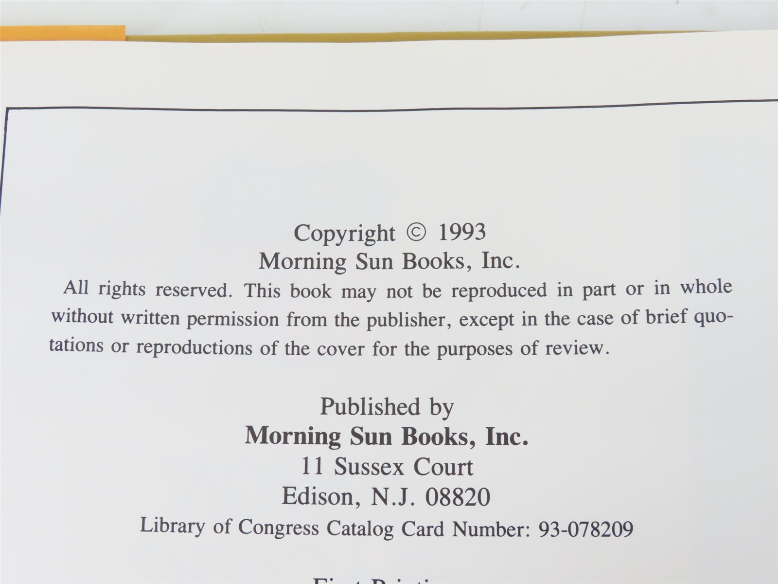 Morning Sun: Union Pacific Official Color Photography Book 1 Â©1993 HC Book