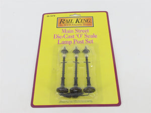 O Scale MTH Rail King 30-1078 Die-Cast Main Street Lamp 3-Pack