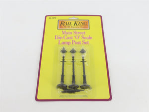 O Scale MTH Rail King 30-1078 Die-Cast Main Street Lamp 3-Pack