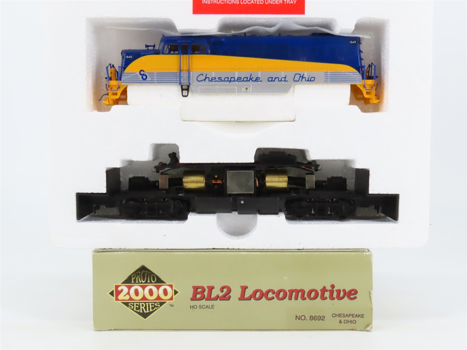 HO Proto 2000 8692 C&O Chesapeake & Ohio EMD BL2 Diesel #1845 - BAD GEARS