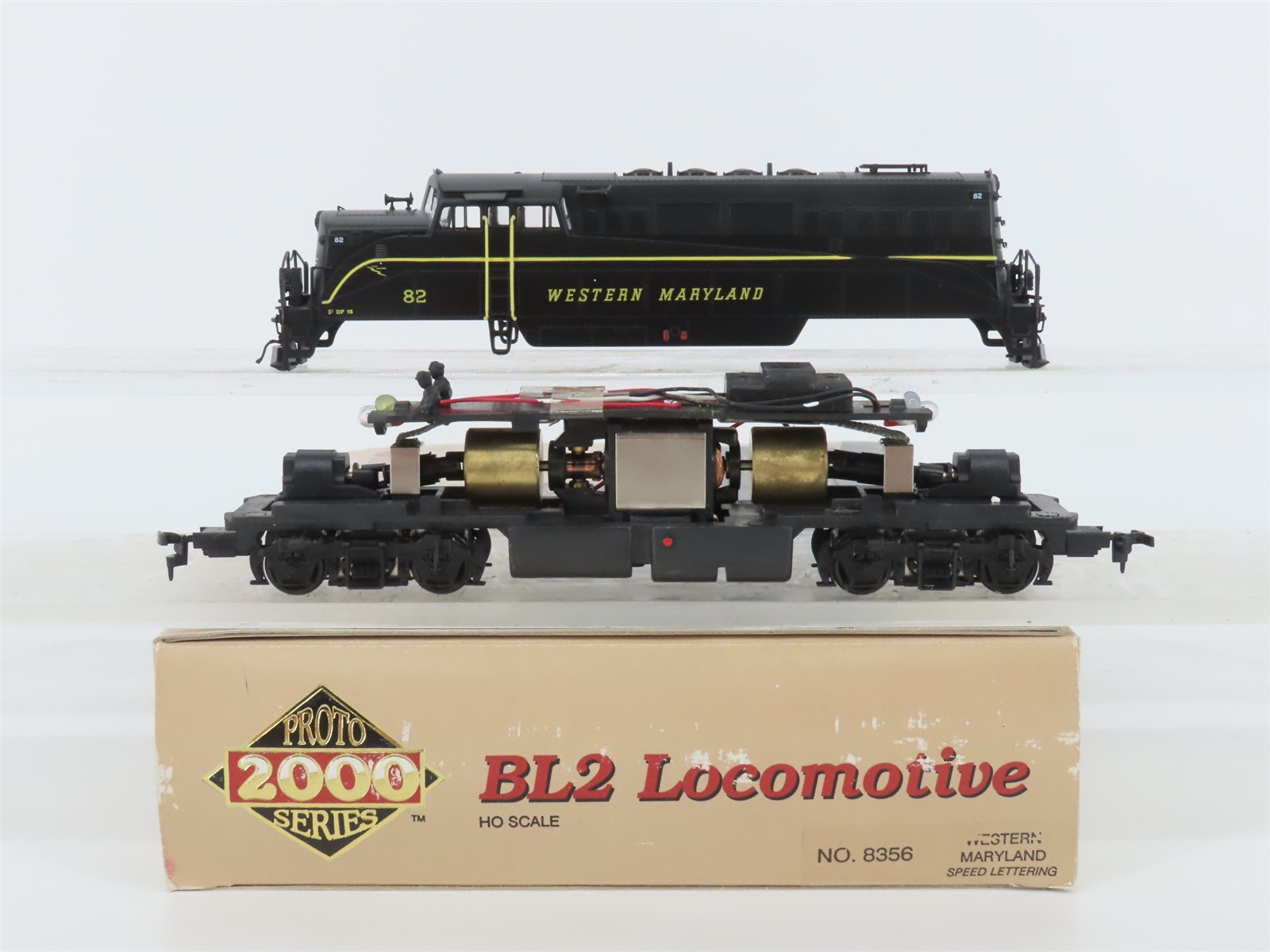 HO Scale Proto 2000 8356 WM Western Maryland EMD BL2 Diesel #82 - BAD GEARS