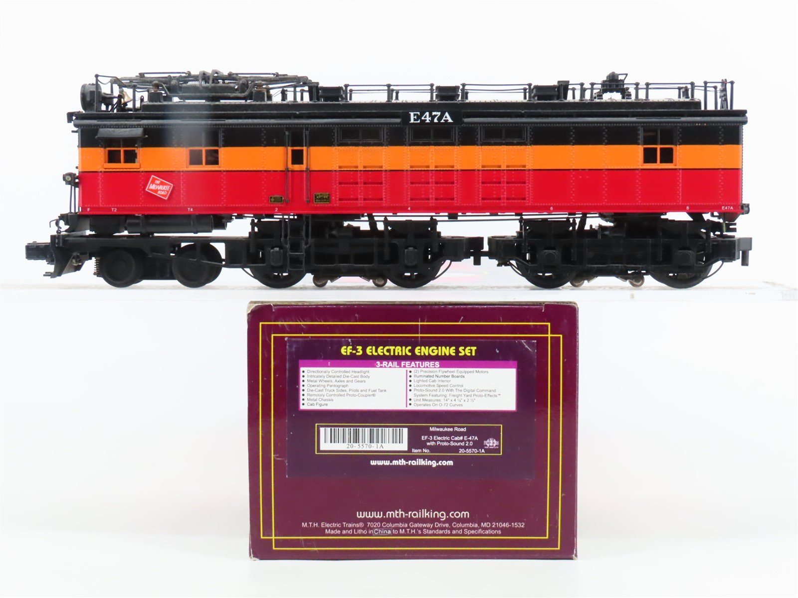 O 3-Rail MTH 20-5570-1A MILW Milwaukee Road EF-3 Electric #E47A DOES NOT RUN