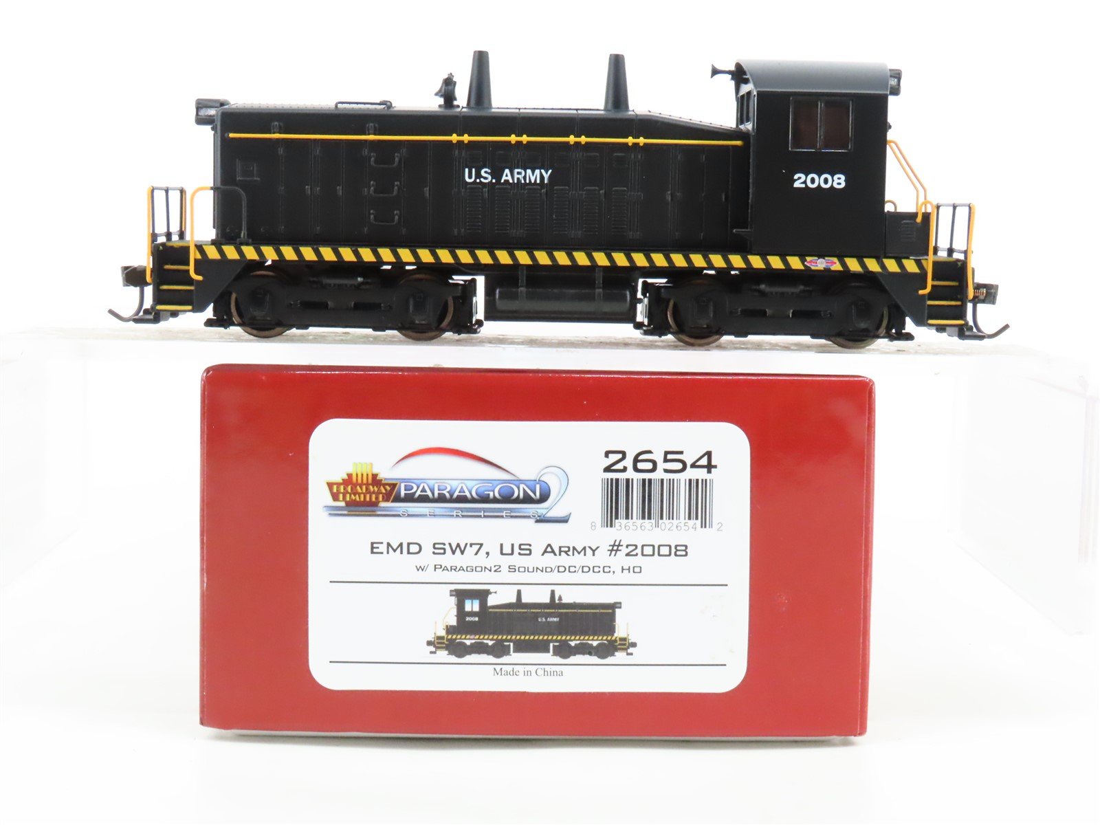 HO Scale Broadway Limited BLI 2654 US Army SW7 Diesel Loco #2008 wDCC & Sound