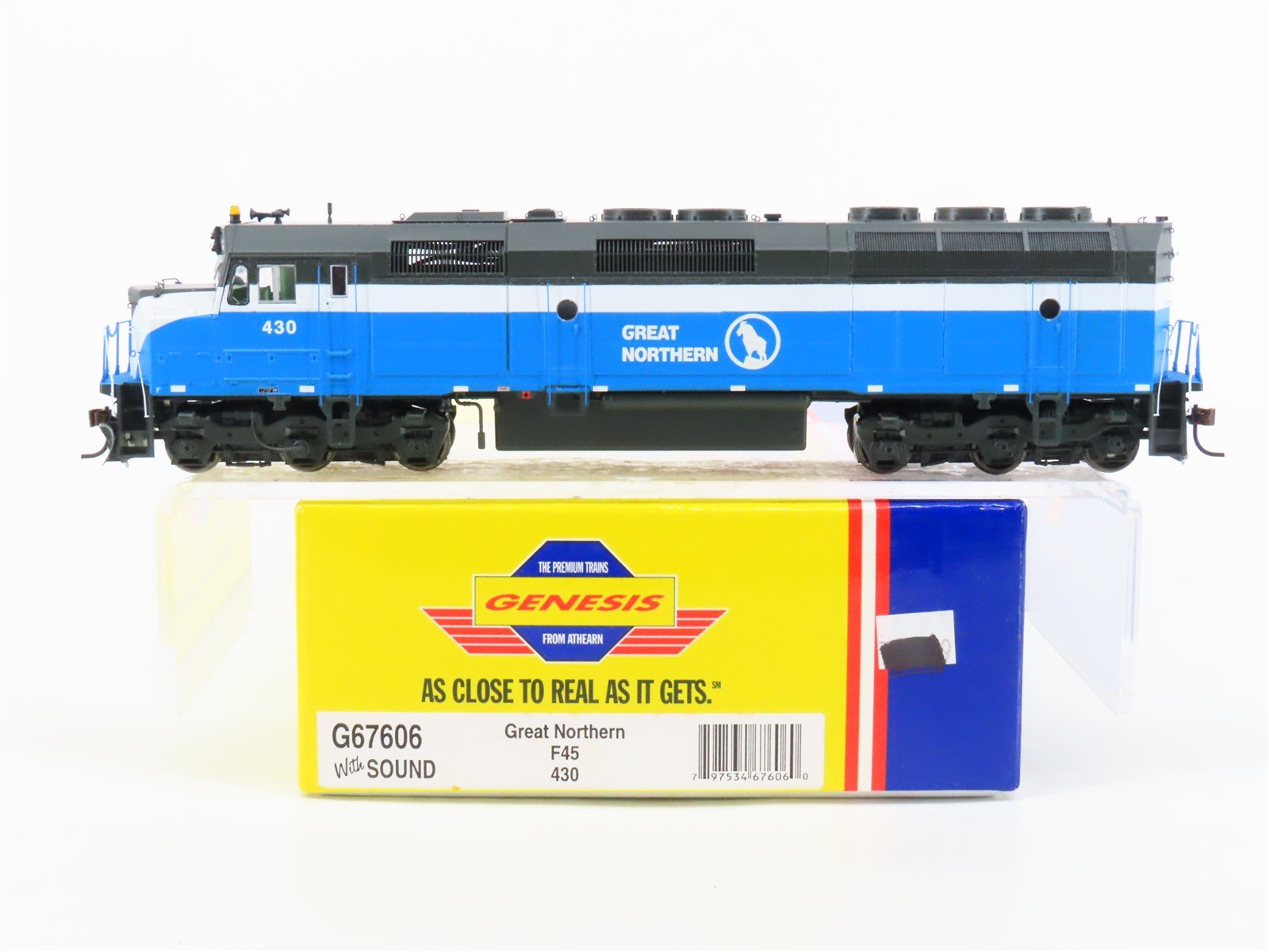 HO Scale Athearn Genesis G67606 GN Big Sky Blue F45 Diesel #430 w/ DCC & Sound