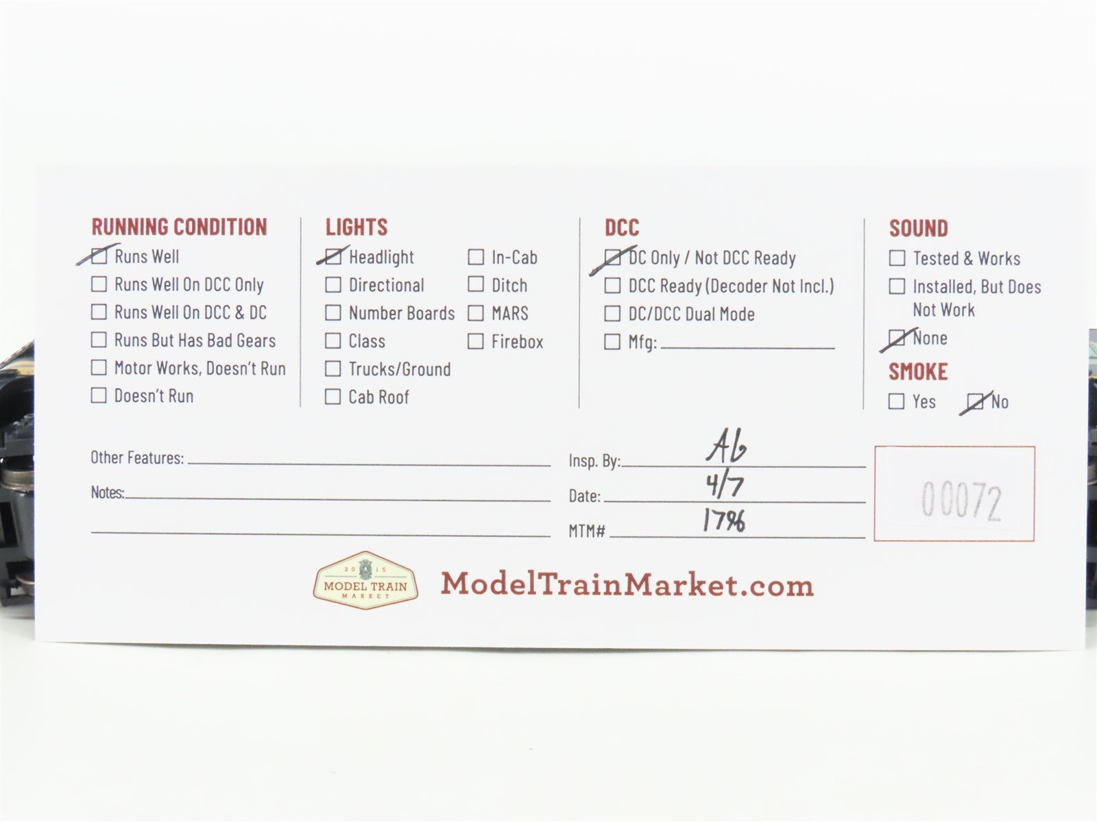 HO Scale Atlas NP Northern Pacific FP7A Diesel Locomotive #5600