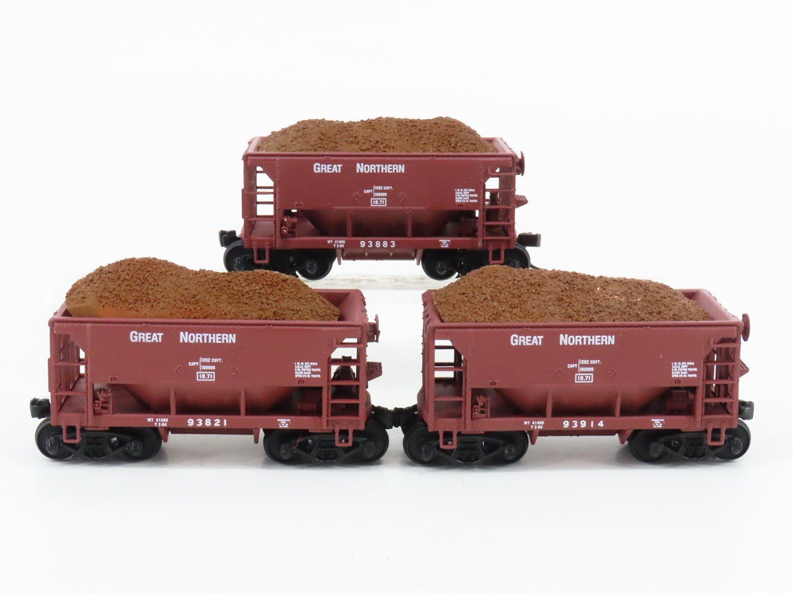 HO Scale Walthers 932-4452 GN Great Northern Railway Ore Cars w/ Loads Set of 3