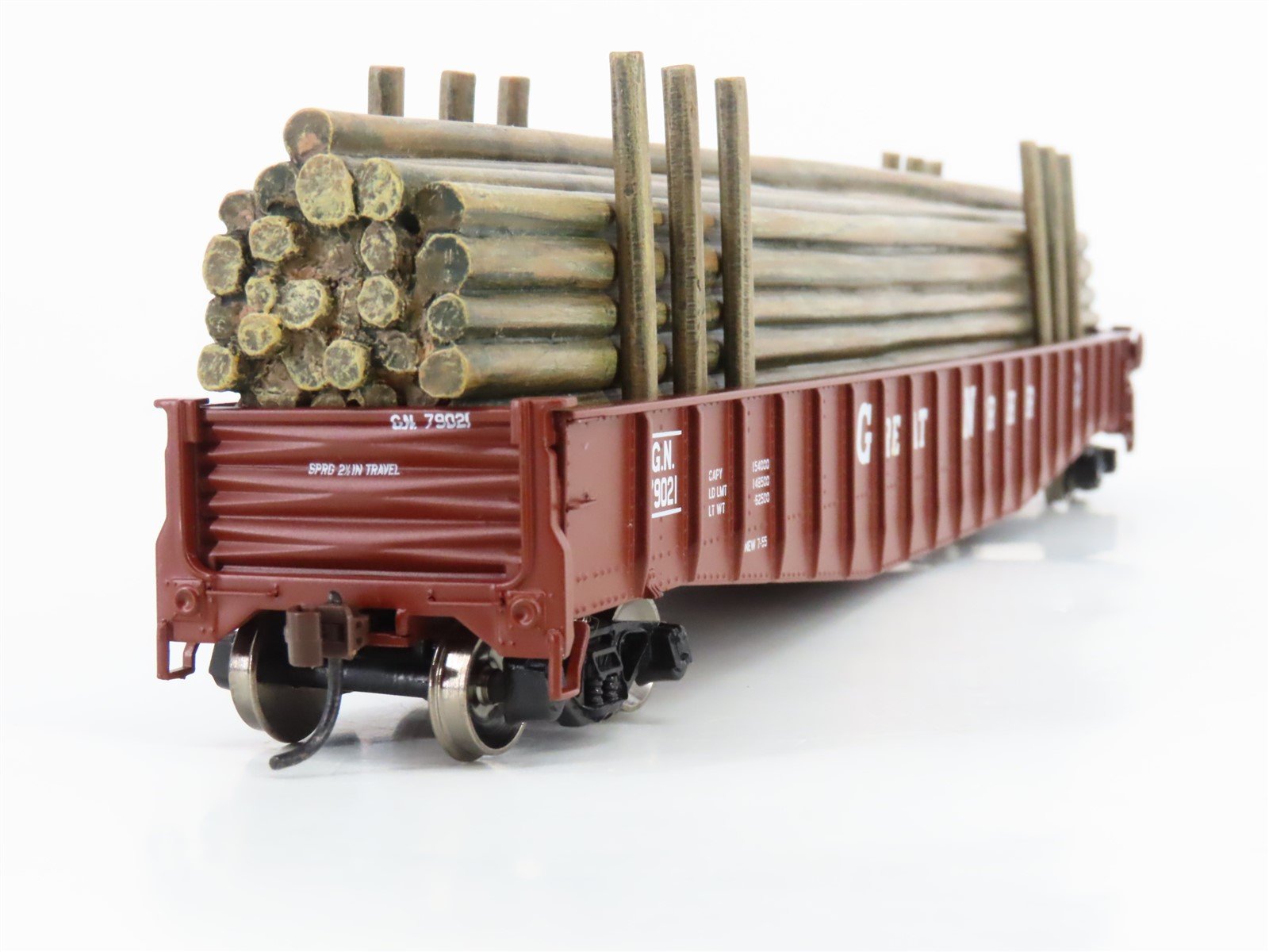 HO Scale Athearn 93654 GN Great Northern Railway 65' Mill Gondola #79021 w/ Load
