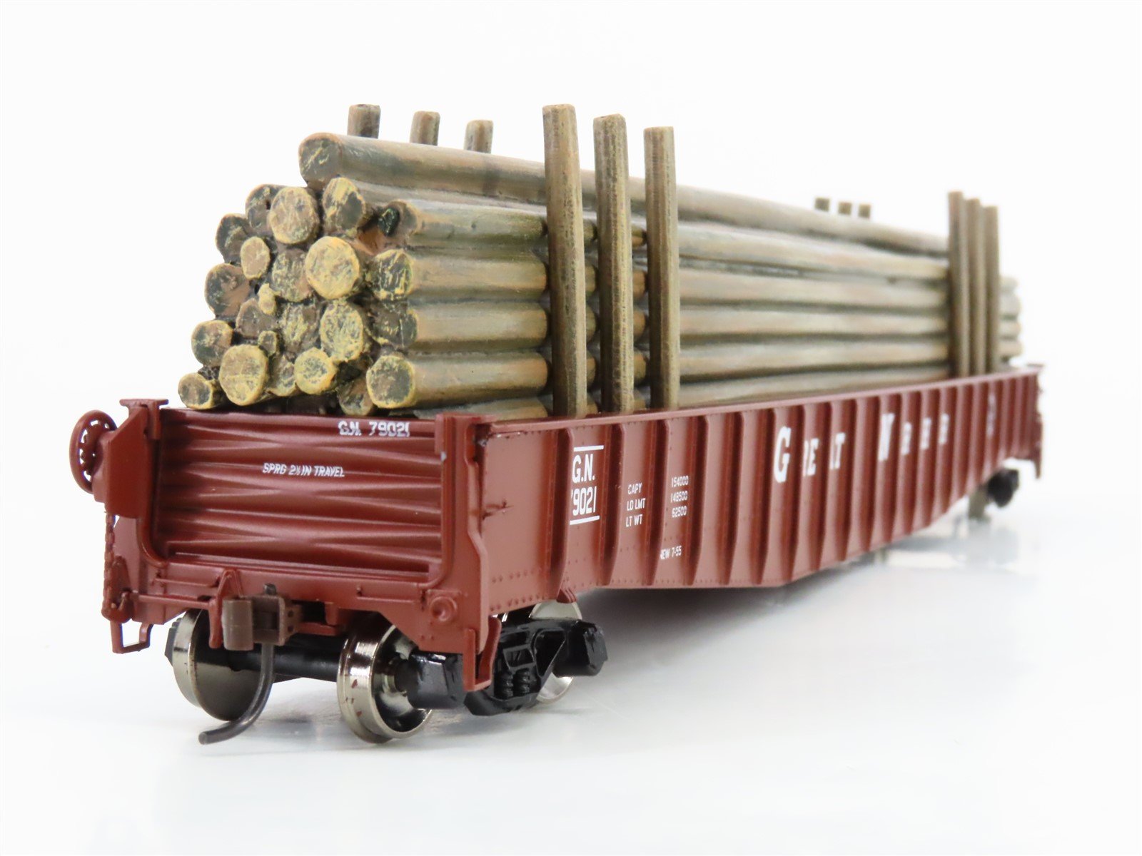 HO Scale Athearn 93654 GN Great Northern Railway 65' Mill Gondola #79021 w/ Load
