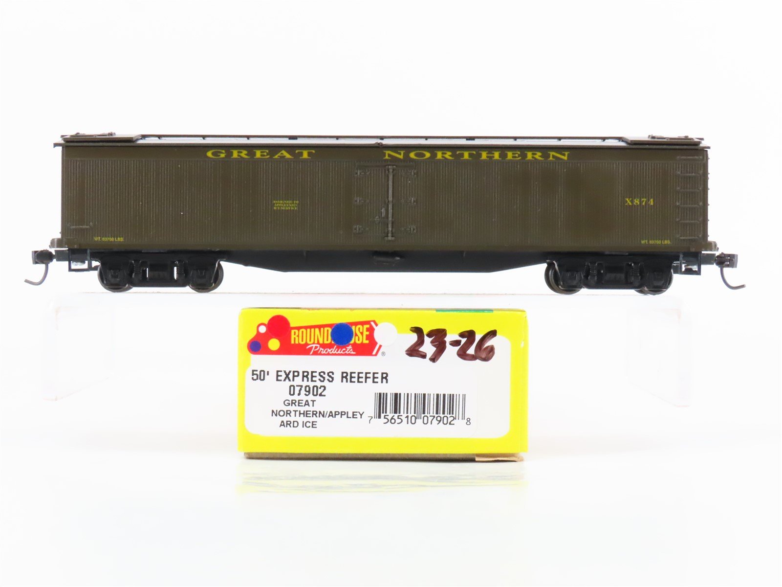 HO Scale Roundhouse 07902 GN Great Northern 50' Express Reefer #X874