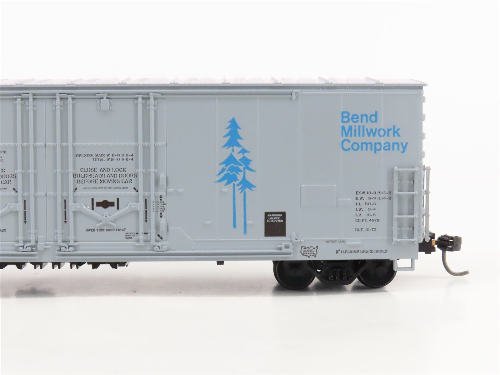 HO Details West BC501 USLX Bend Millwork Company Double Plug Door Box Car #11492