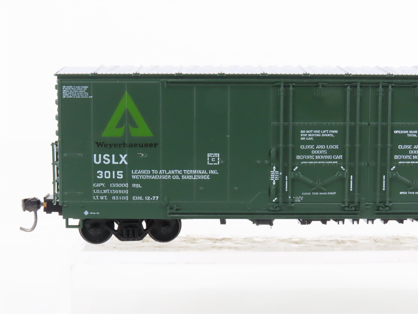 HO Scale Details West BC506 USLX Weyerhaeuser 50' Double Plug Door Box Car #3015
