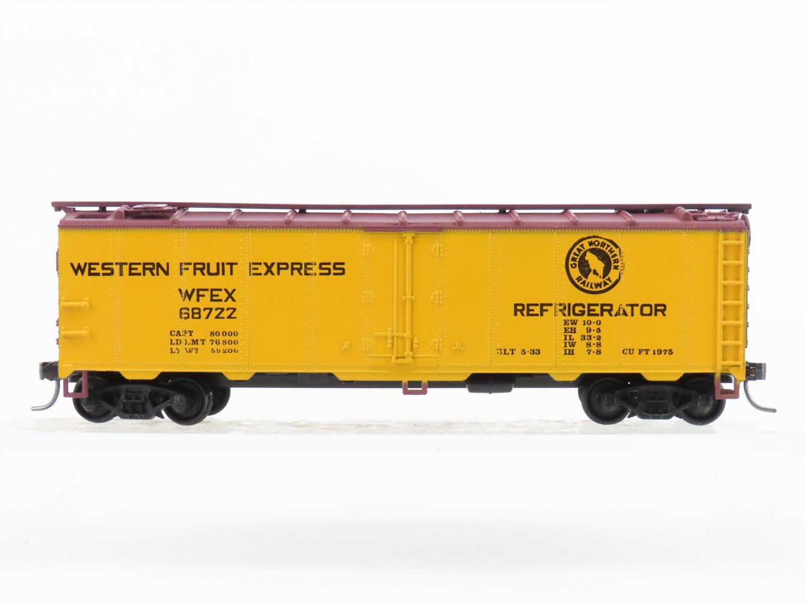 HO Scale Train Miniature 2507 WFEX GN Western Fruit Express 40' Reefer #68722
