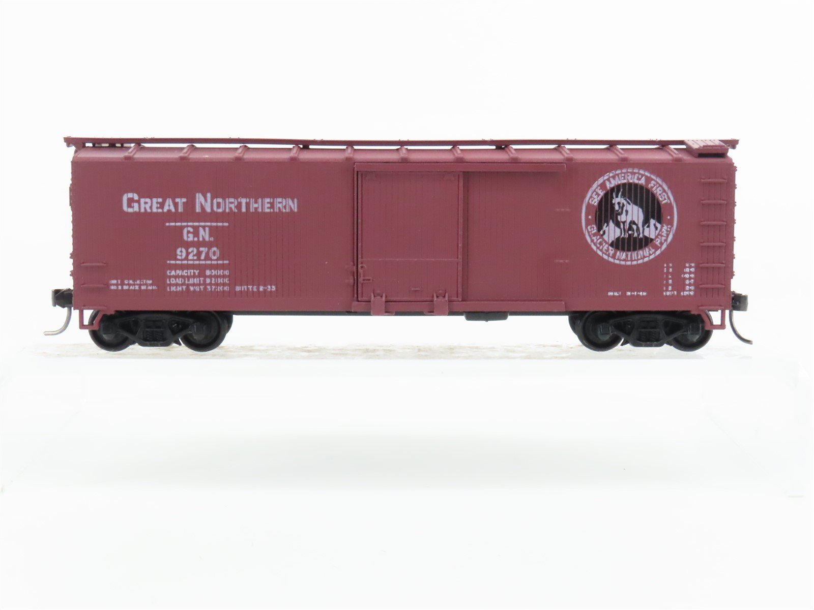 HO Scale Train Miniature 2005 GN Great Northern Railway 40' Wood Box Car #9270