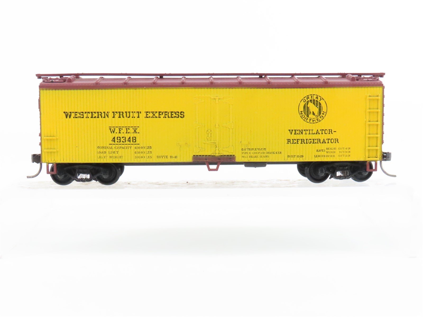 HO Scale Train Miniature 2303 GN WFEX Western Fruit Express 40' Reefer #49348
