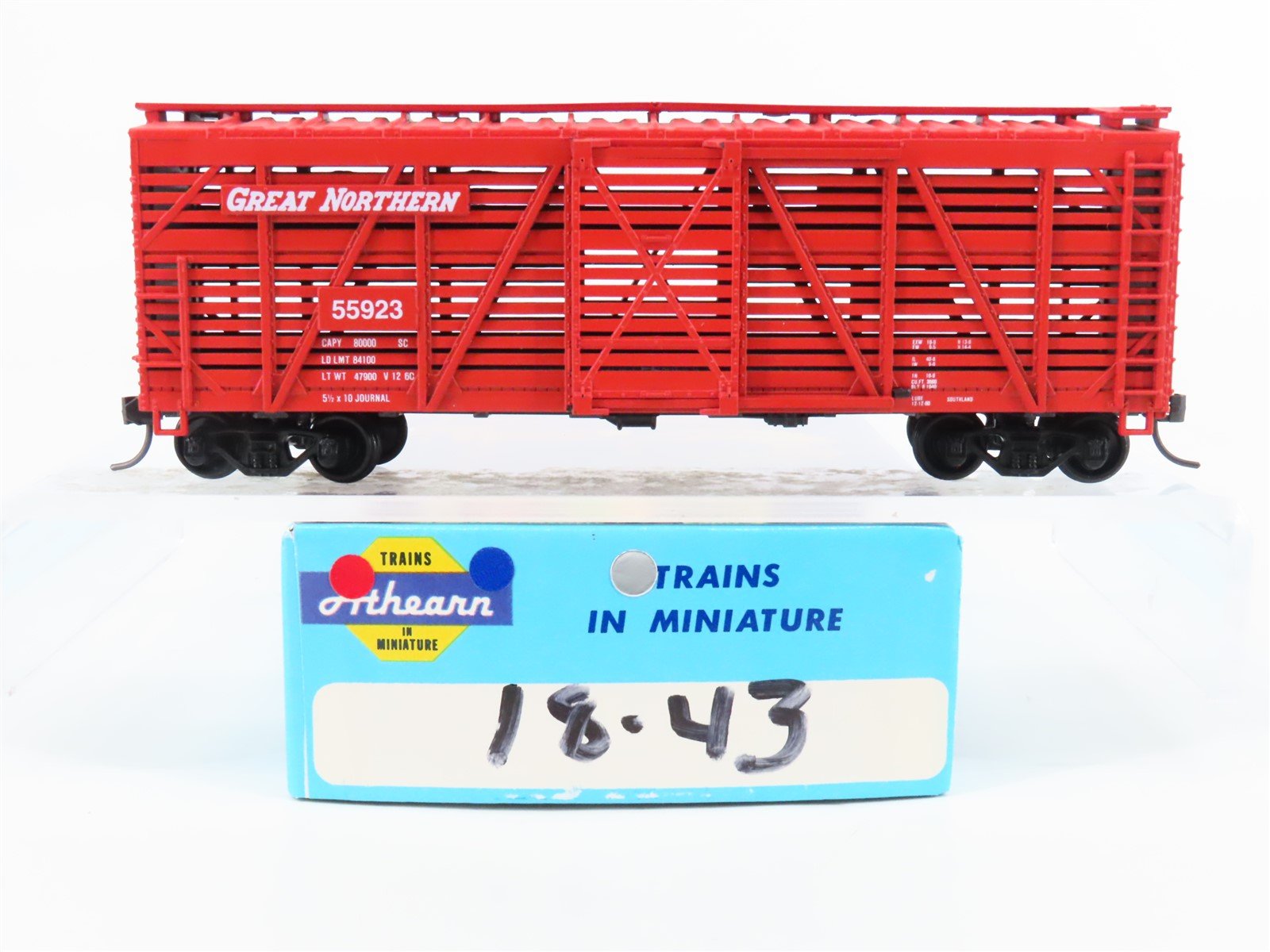 HO Scale Athearn GN Great Northern Railway Stock Car #55923