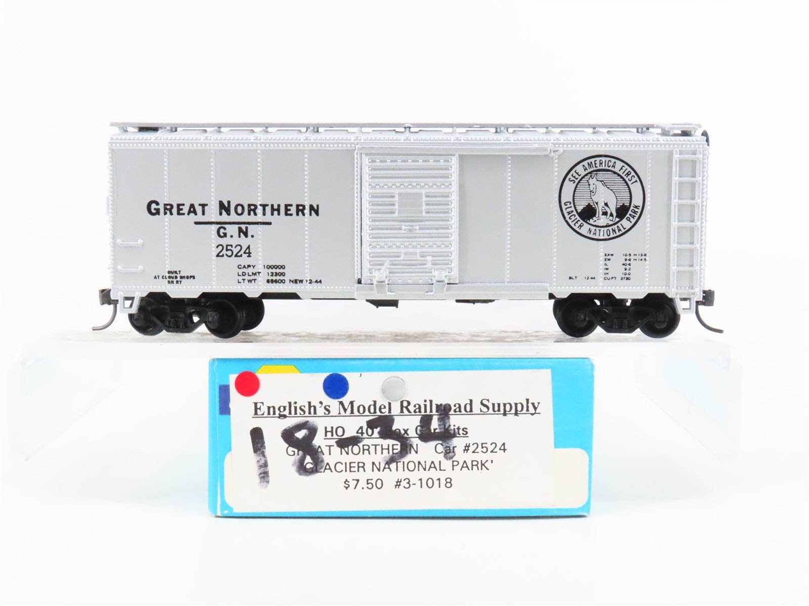 HO Scale Athearn English's GN Great Northern Glacier National Park Box Car #2524