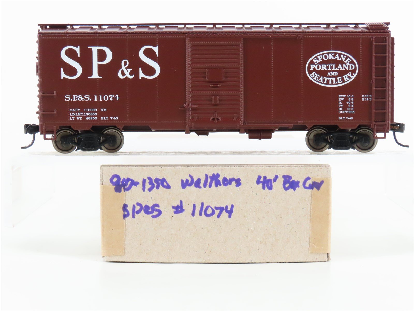 HO Scale Walthers 910-1350 SP&S Spokane Portland & Seattle 40' Box Car #11074
