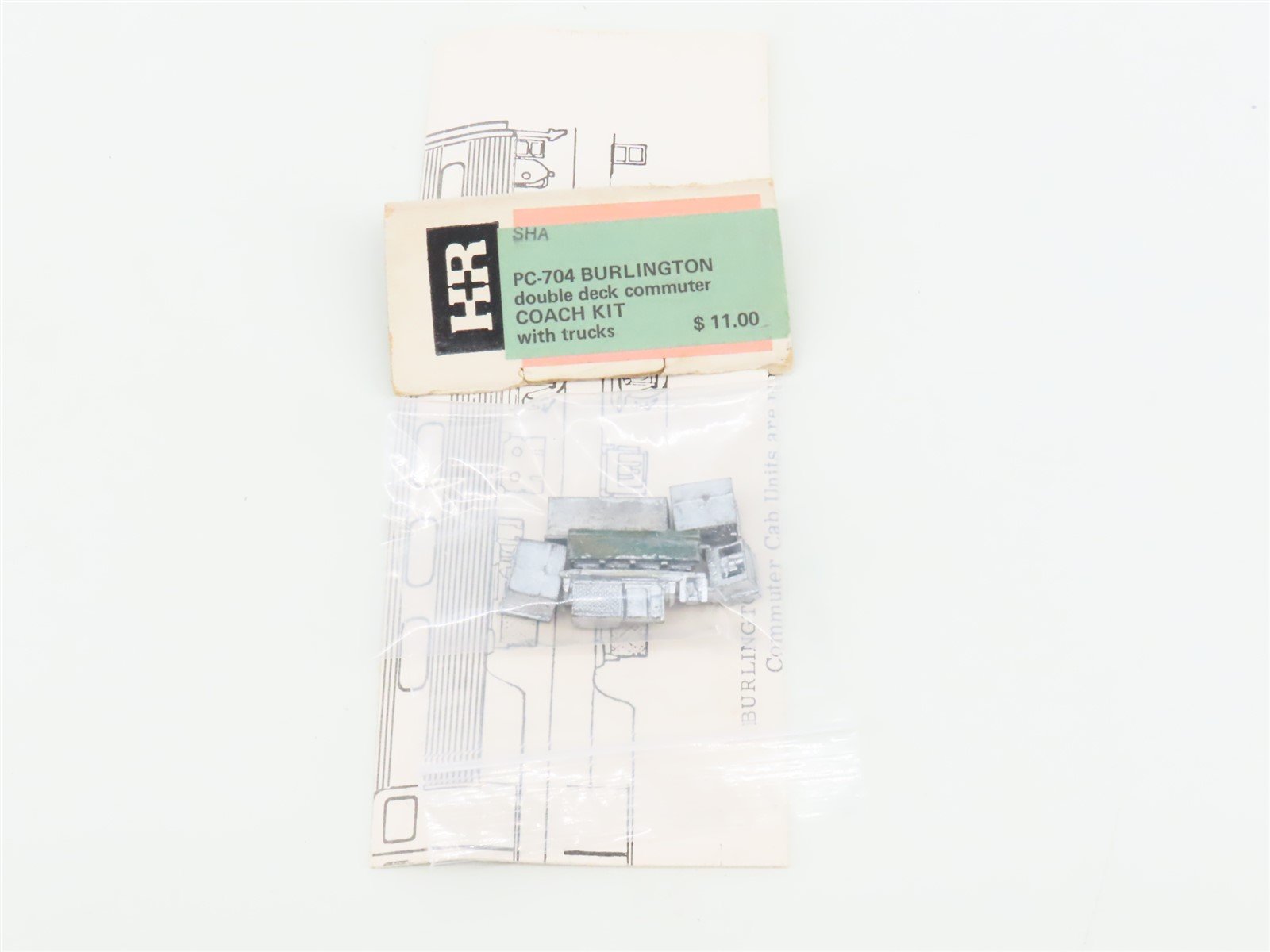 HO Scale HR PC-704 Unlettered Double Deck Commuter Passenger Car BUILT UP KIT