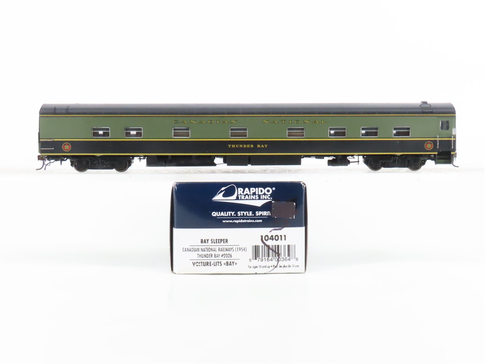 HO Scale Rapido 104011 CN Canadian National Sleeper Passenger Car "Thunder Bay"