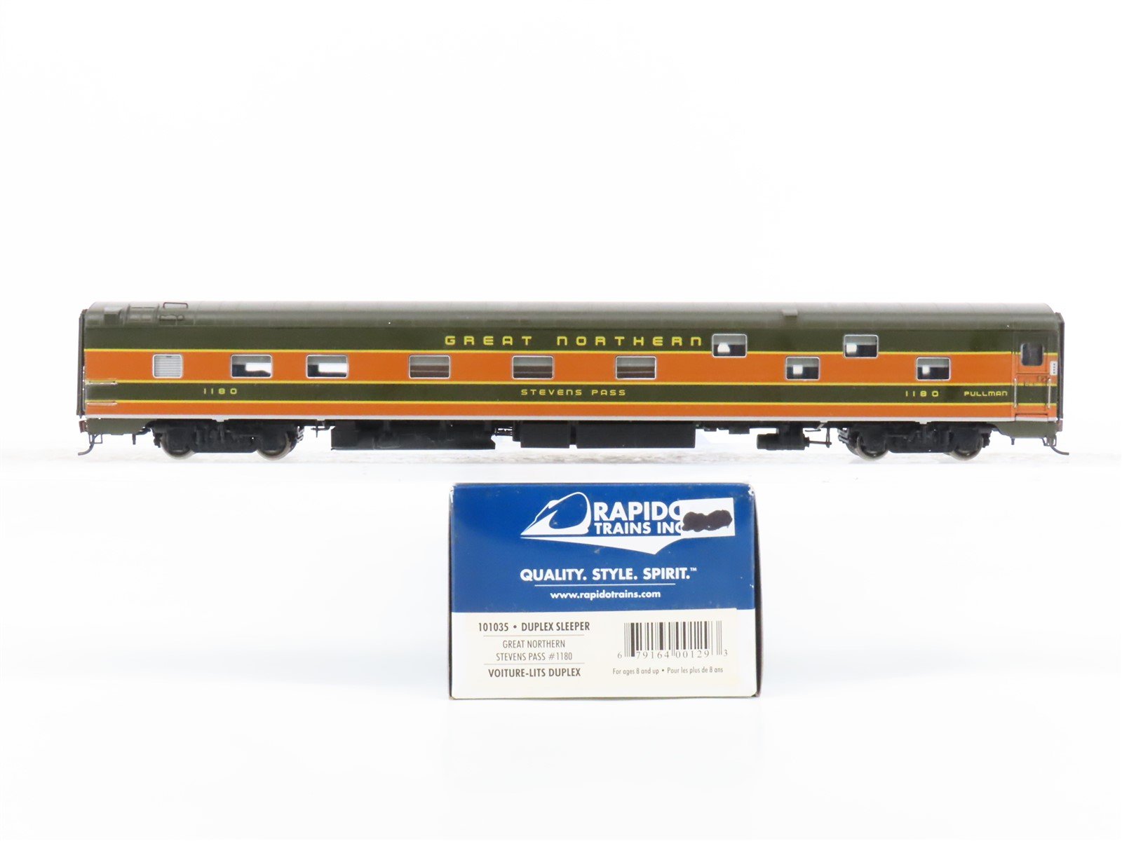 HO Scale Rapido 101035 GN Great Northern Sleeper Passenger Car #1180