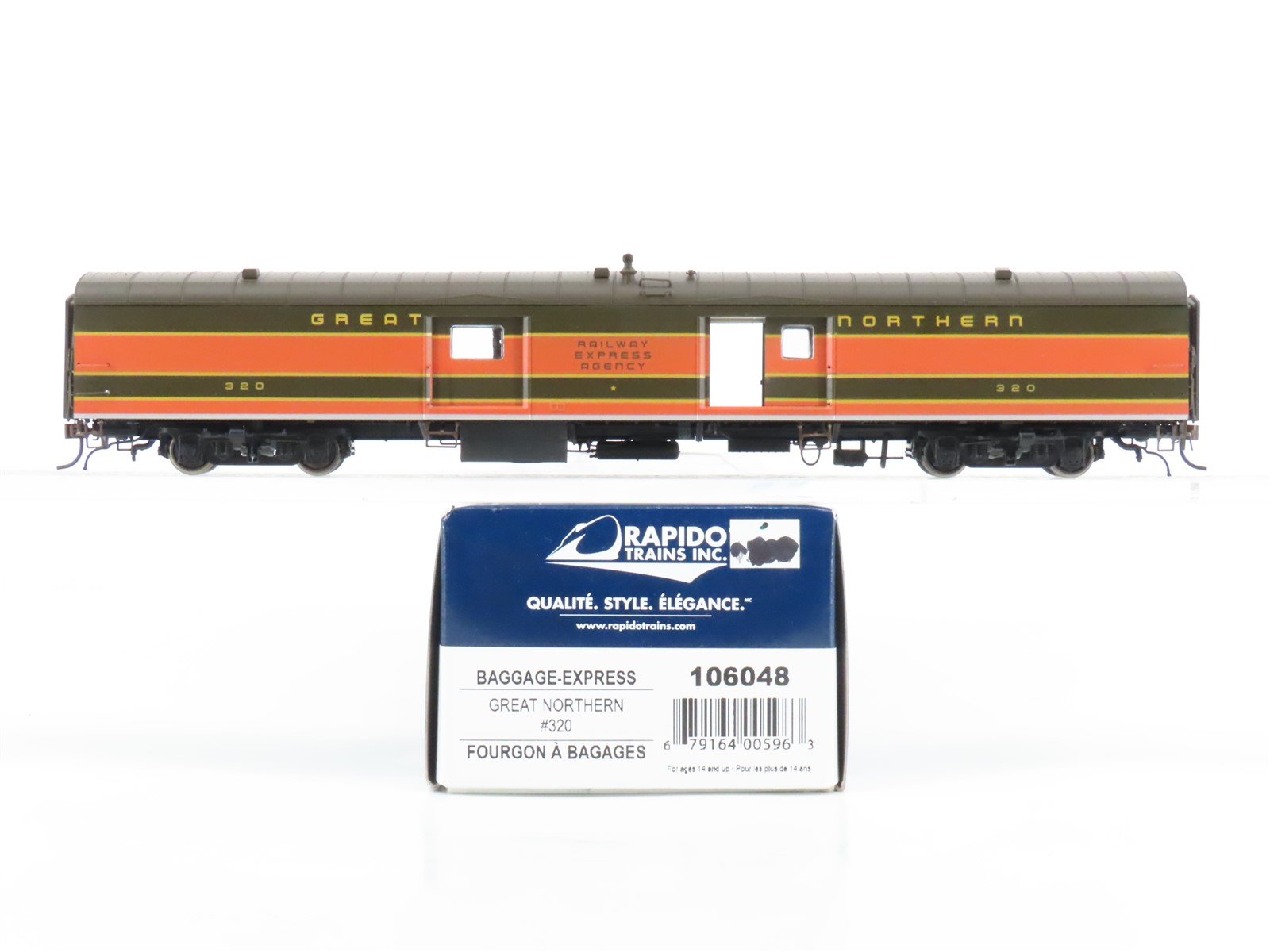 HO Scale Rapido 106048 GN Great Northern Express Baggage Passenger Car #320