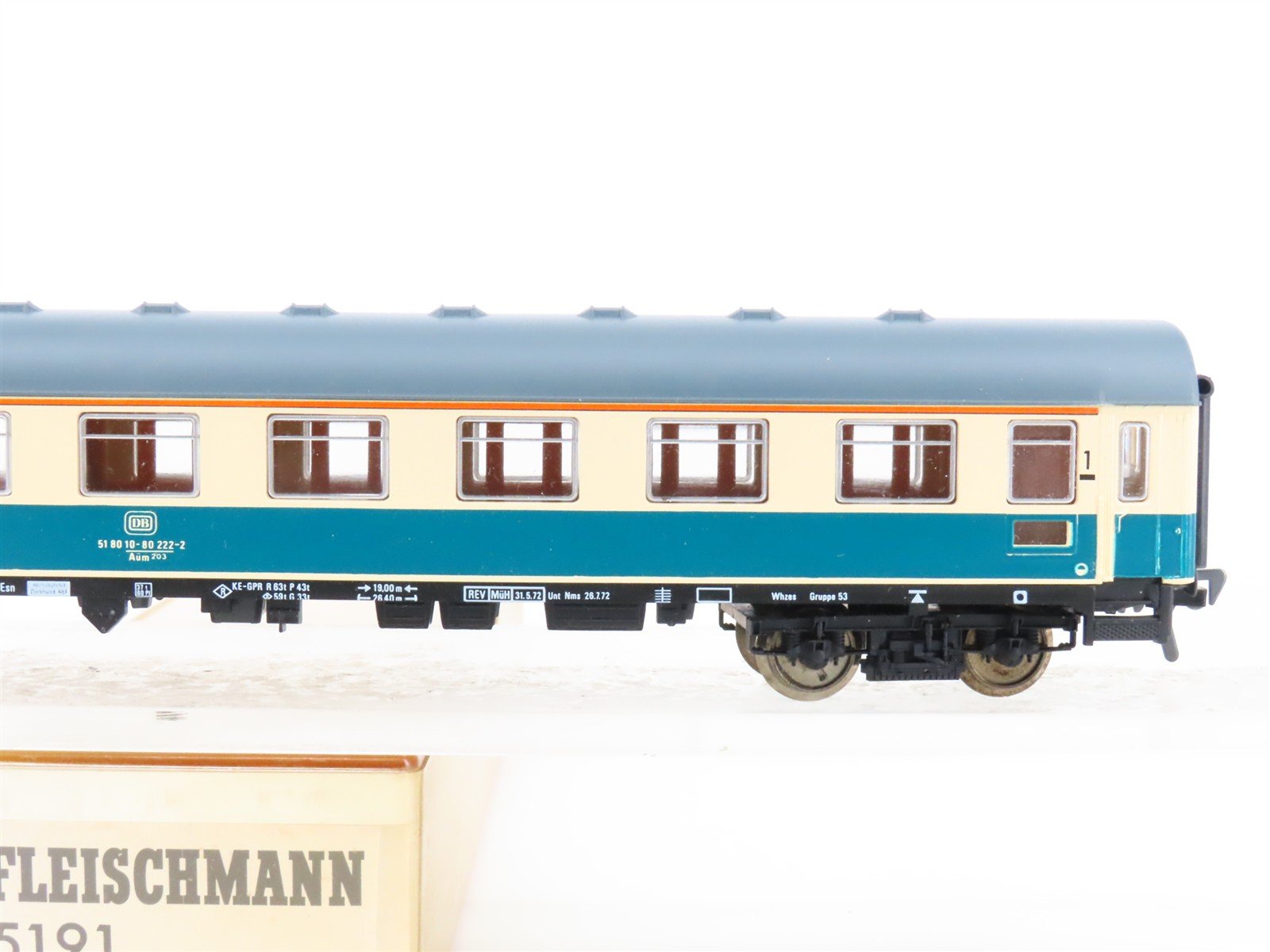 HO Scale Fleischmann 5191 DB Deutsche Bahn 1st Class Passenger Car #222-2
