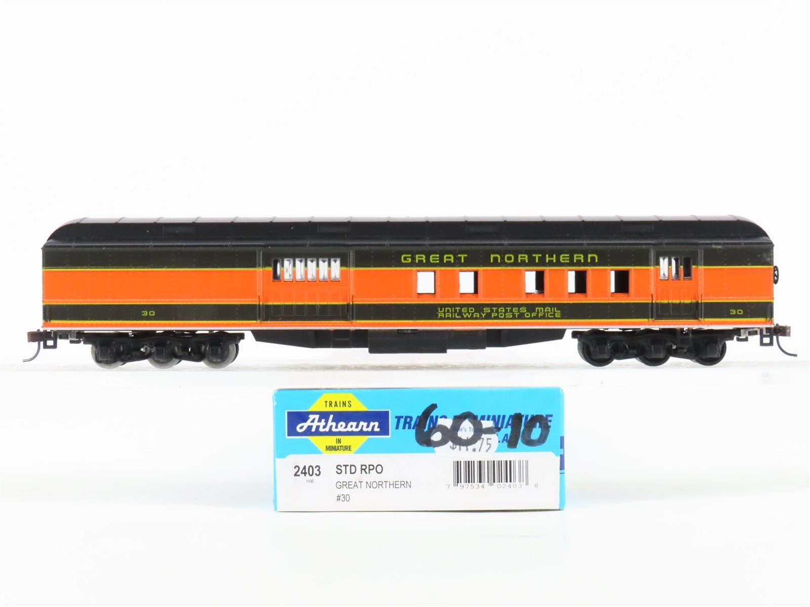 HO Scale Athearn 2403 GN Great Northern RPO Passenger Car #30