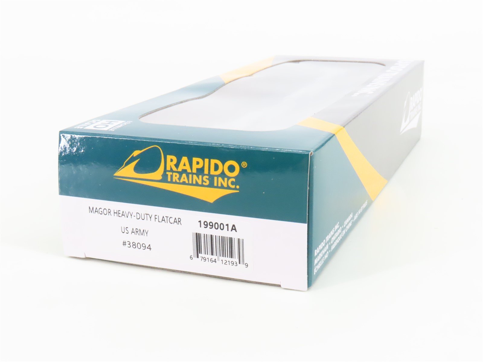 HO Scale Rapido 199001A US Army Magor Heavy-Duty Flatcar #38094