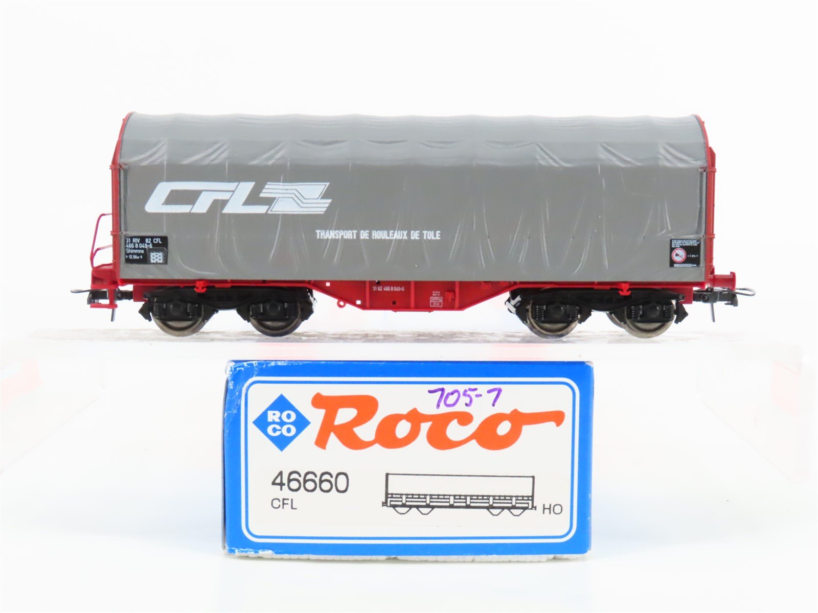 HO Scale Roco 46660 CFL Luxembourg National Covered Wagon #049-6