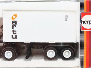 HO Scale Herpa 820220 Orange Tractor w/Artu Container