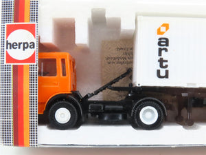 HO Scale Herpa 820220 Orange Tractor w/Artu Container