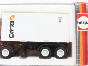 HO Scale Herpa 820220 Orange Tractor w/Artu Container