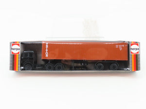 HO Scale Herpa Black Tractor & Trailer w/ Triton Container